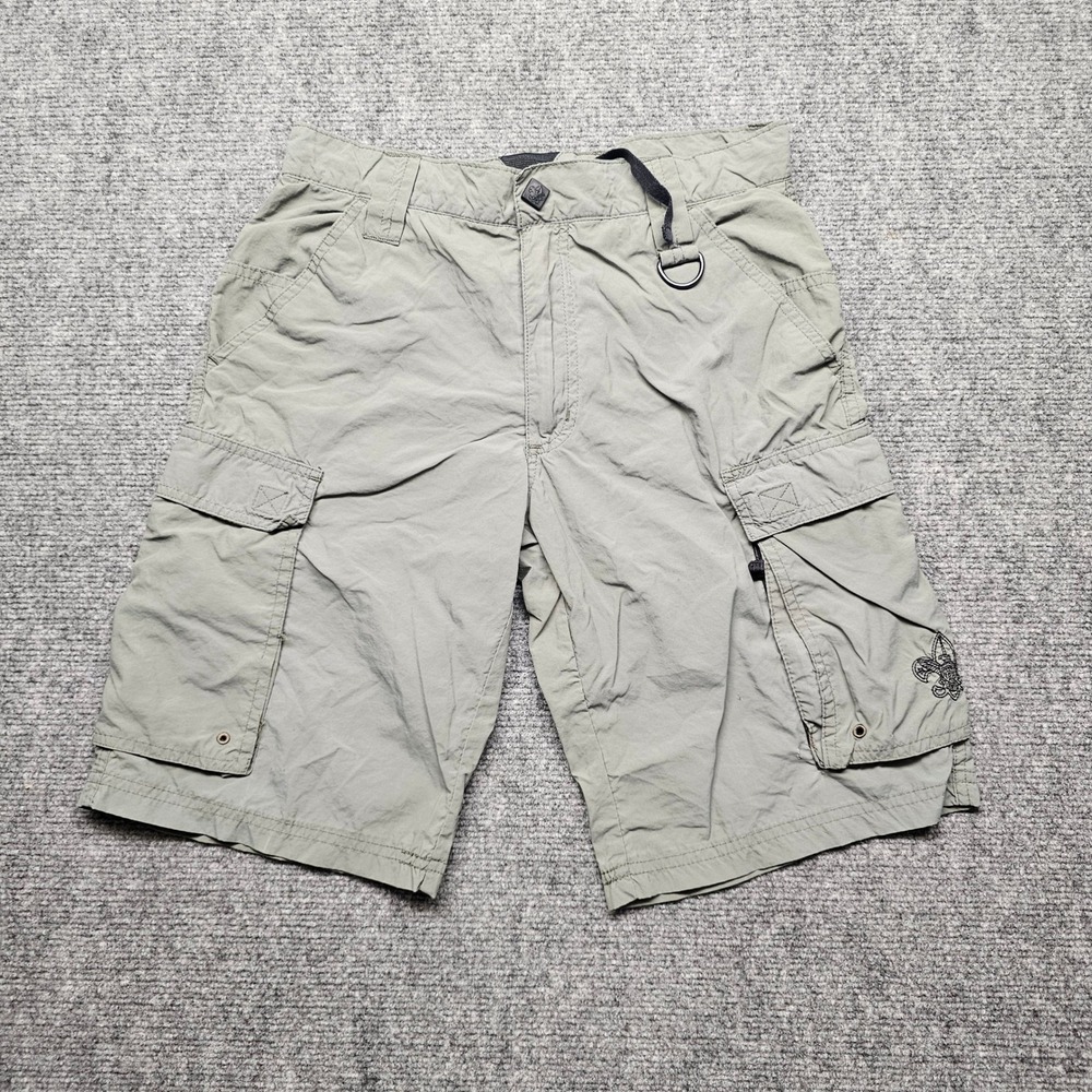 Boy Scouts of America Centennial Uniform Cargo Shorts Youth XL Green Supplex